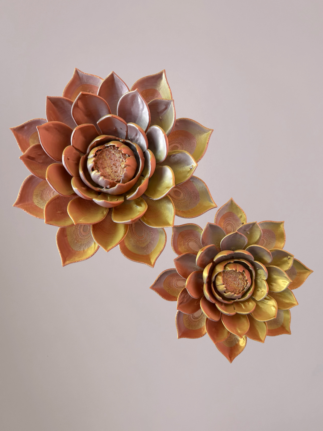 3D wandbloem lotus goud koper zilver – luxe wanddecoratie
