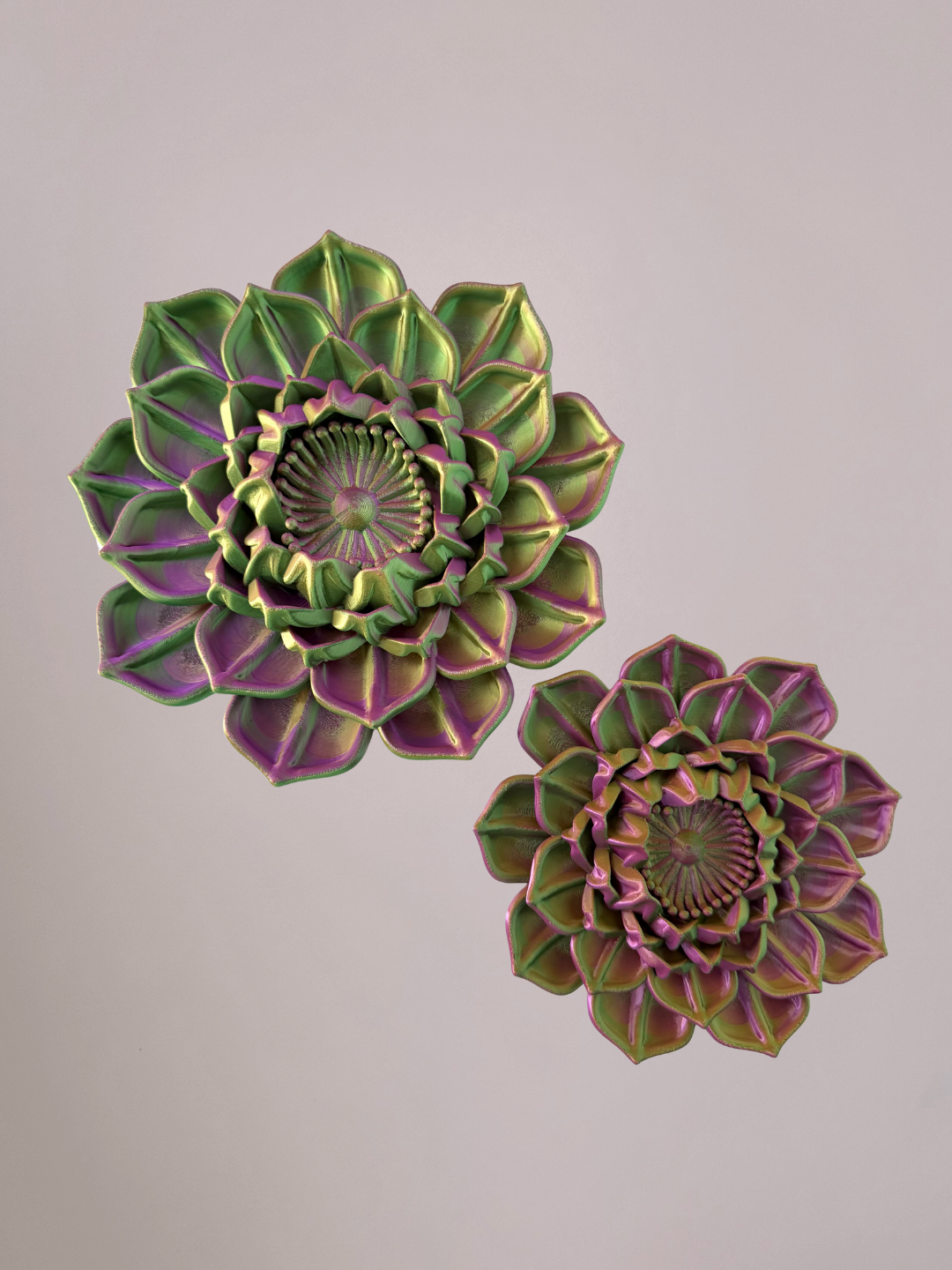 3D wandbloem waterlelie groen roze goud – frisse wanddecoratie