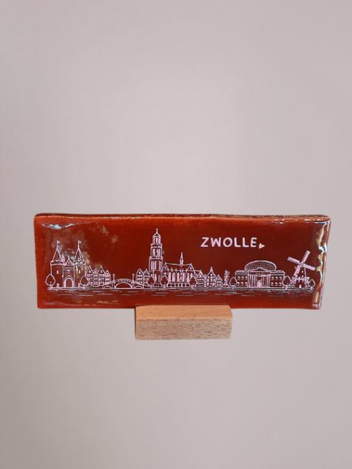 Tegeltje Zwolle 15 x 5 cm rood - Yett Agenturen