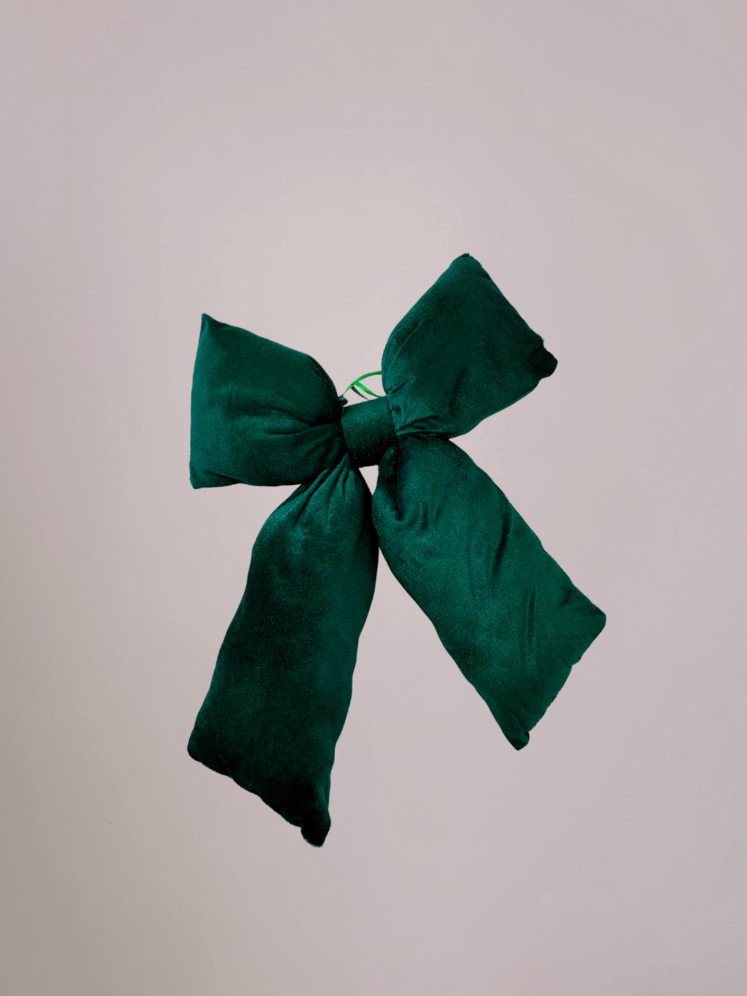 Donkergroene kerststrik in fluffy velvet-look, voor voordeur of muur, klassieke kerstdecoratie