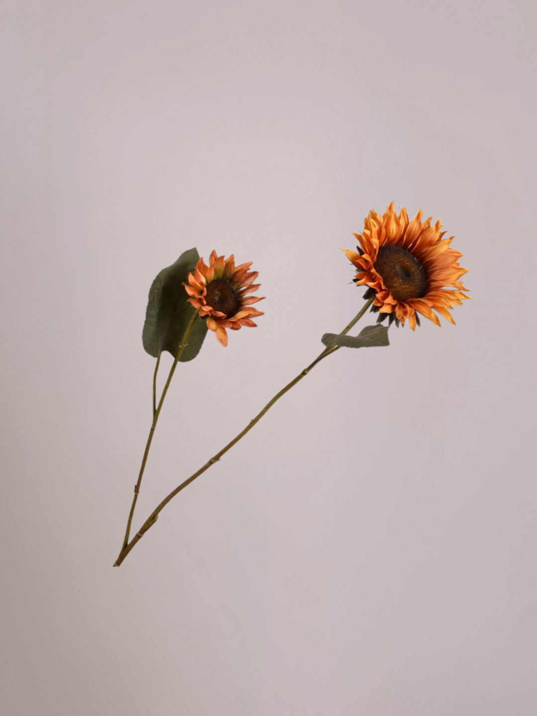 Silk-ka Zonnebloem Oranje 75 cm zijden kunst zonnebloem met warme oranje kleur voor interieurdecoratie