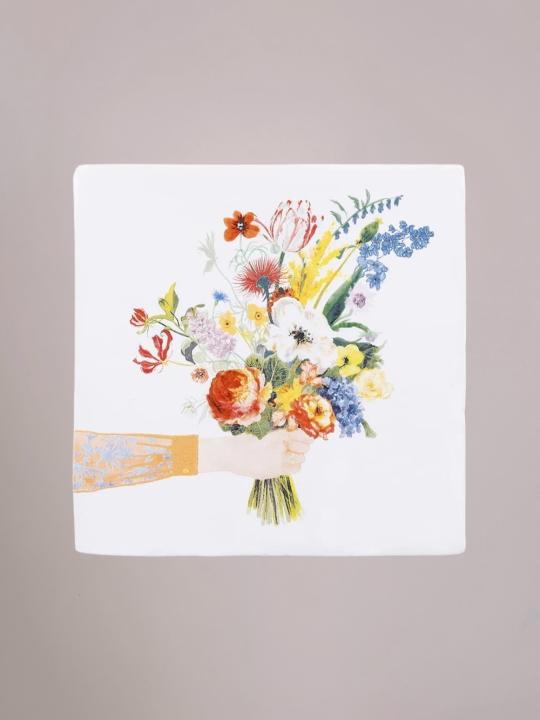 StoryTiles tegel Bloemetje voor Jou met vrolijke handgemaakte bloemillustratie