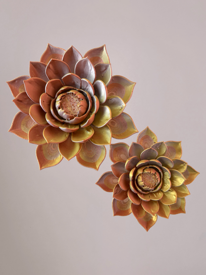 3D wandbloem lotus goud koper zilver – luxe wanddecoratie