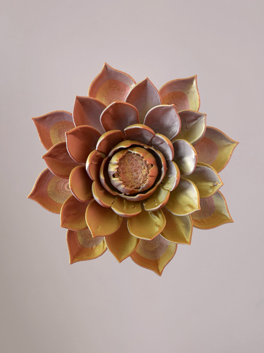 3D wandbloem lotus goud koper zilver – luxe wanddecoratie
