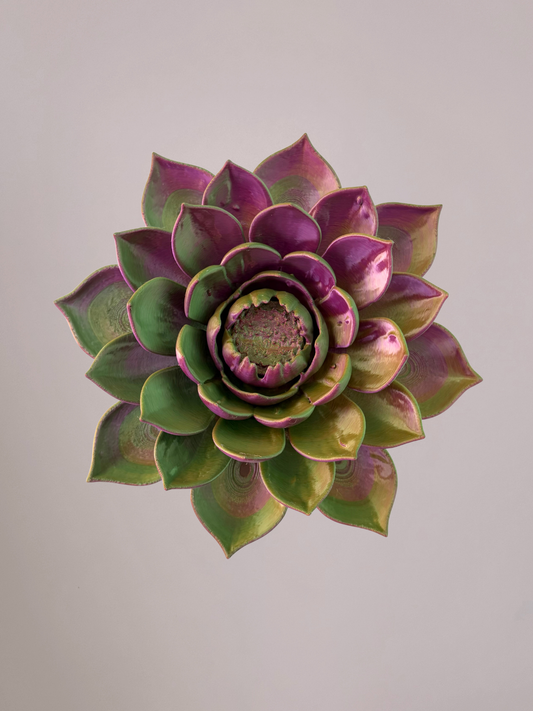 3D wandbloem lotus groen roze goud – frisse 3D decoratie