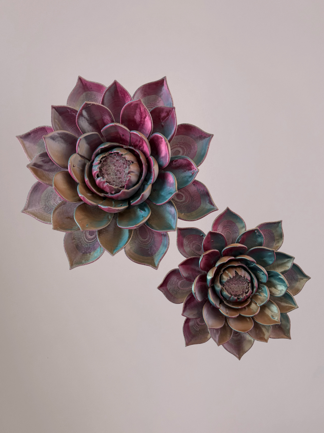 3D wandbloem lotus rood paars goud – sfeervolle wanddecoratie