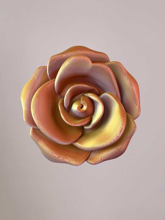 3D wandbloem roos goud koper zilver – luxe wanddecoratie