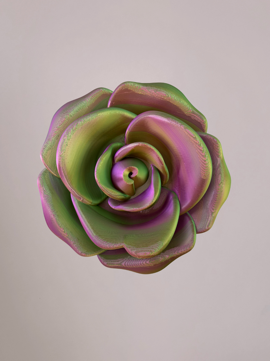3D wandbloem roos groen roze goud – frisse wanddecoratie