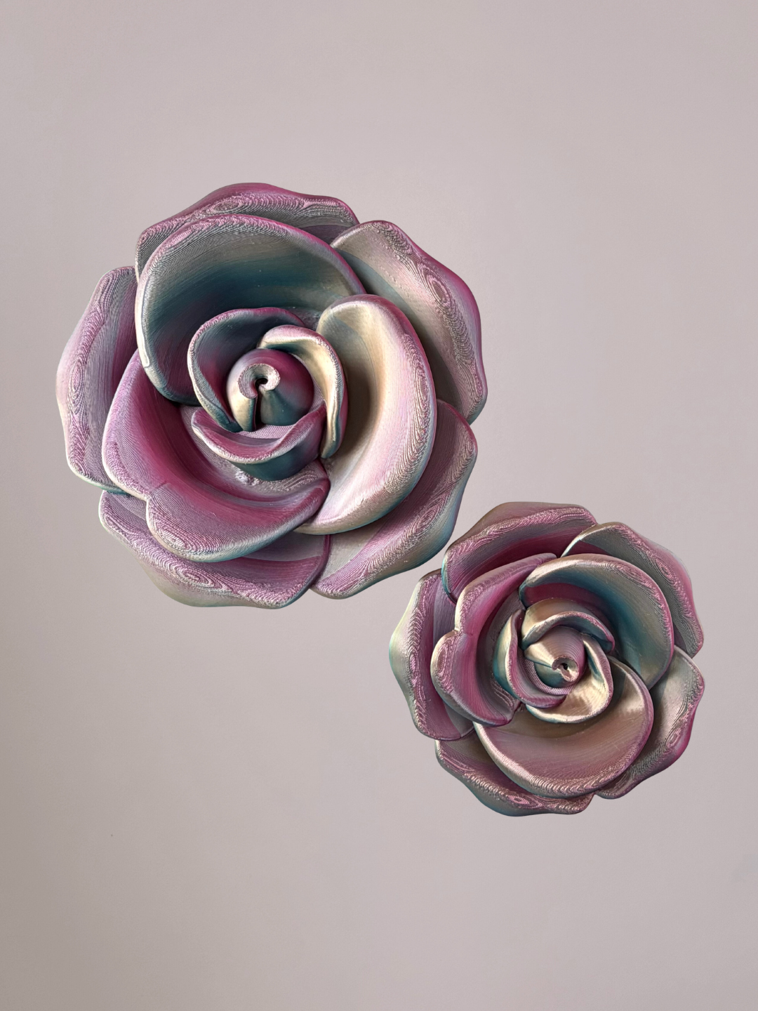 3D wandbloem roos rood paars goud – luxe wanddecoratie bloem
