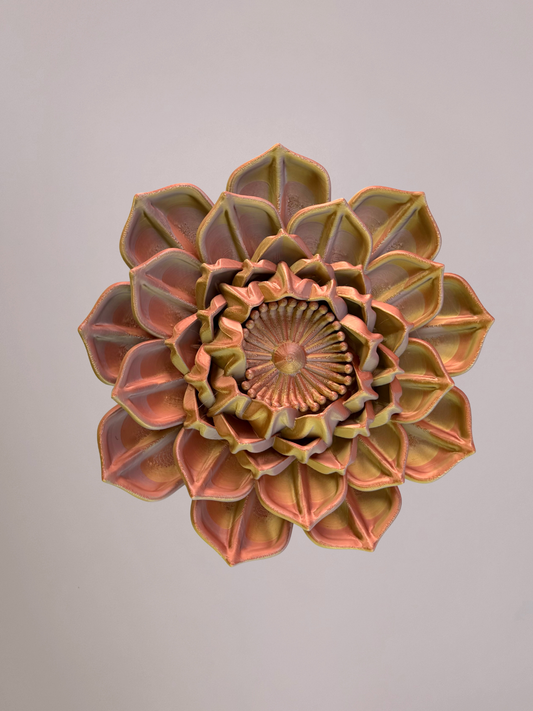 3D wandbloem waterlelie goud koper zilver – luxe wanddecoratie