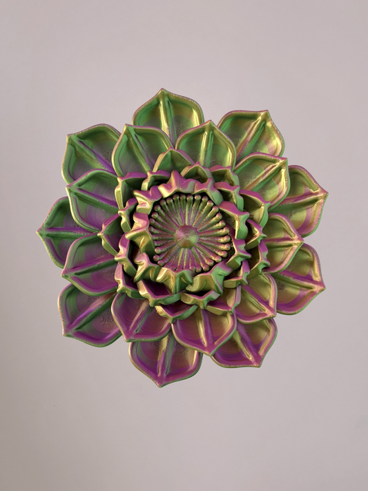 3D wandbloem waterlelie groen roze goud – frisse wanddecoratie