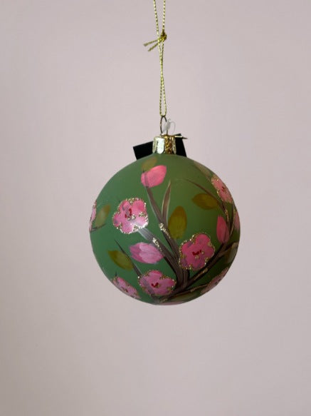 Vondels Kerstbal Bloem Groen