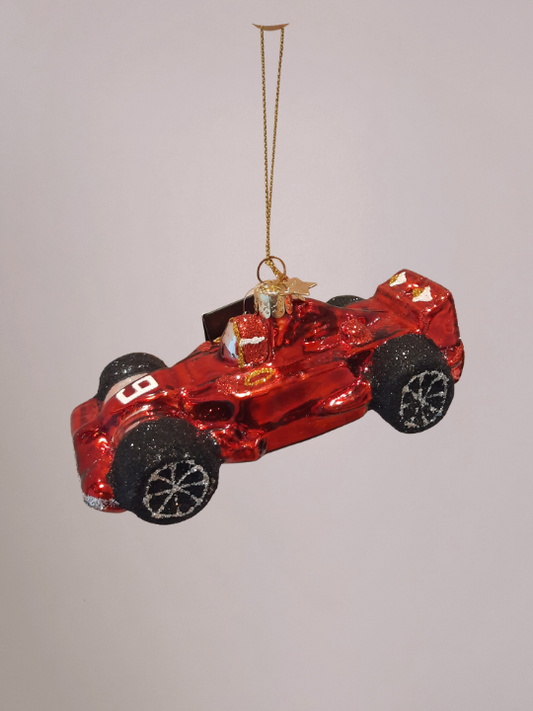 Vondels Kerstbal Raceauto Rood