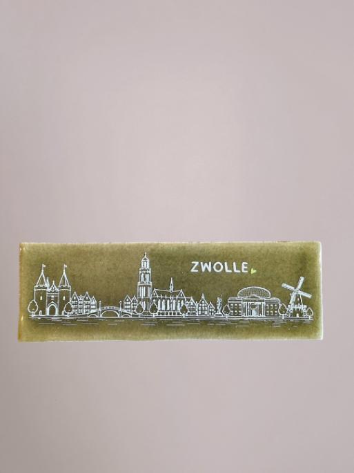 Tegeltje Zwolle 15 x 5 cm groen - Yett Agenturen