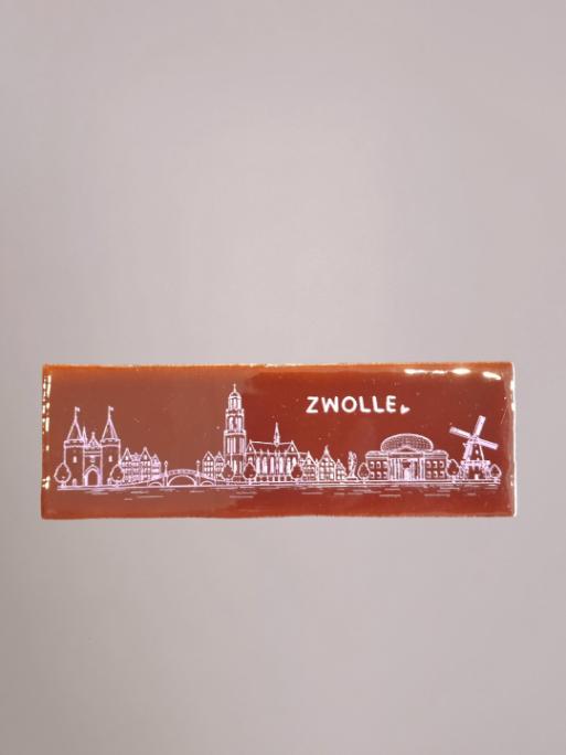 Tegeltje Zwolle 15 x 5 cm rood - Yett Agenturen