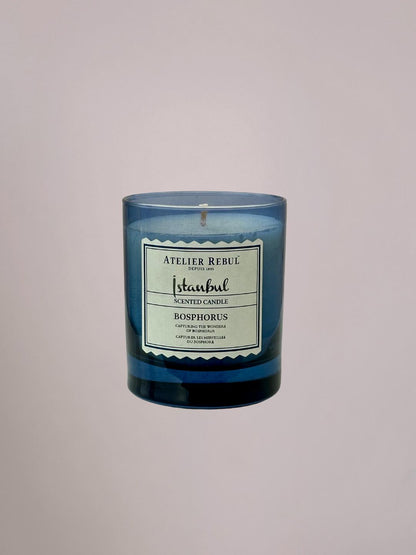 Atelier Rebul Bosphorus geurkaars in glas, hoogwaardige was en elegante afwerking