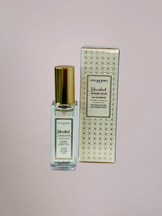 Atelier Rebul Golden Hour parfum 12 ml in compact elegant flesje voor onderweg