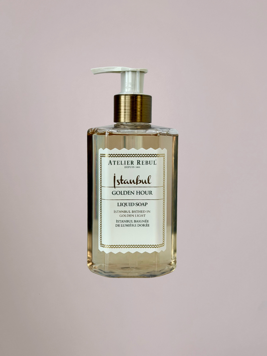 Atelier Rebul Golden HourHandzeep 250 ml in luxe pompflacon met warme, elegante uitstraling