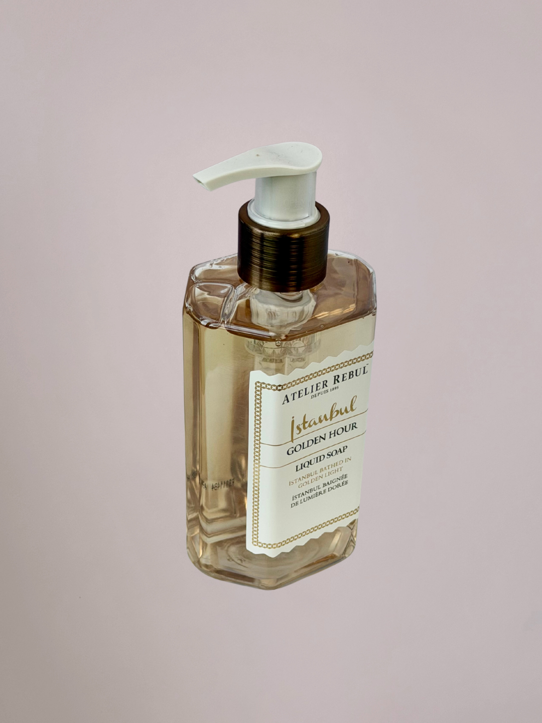 Atelier Rebul Golden HourHandzeep 250 ml in luxe pompflacon met warme, elegante uitstraling
