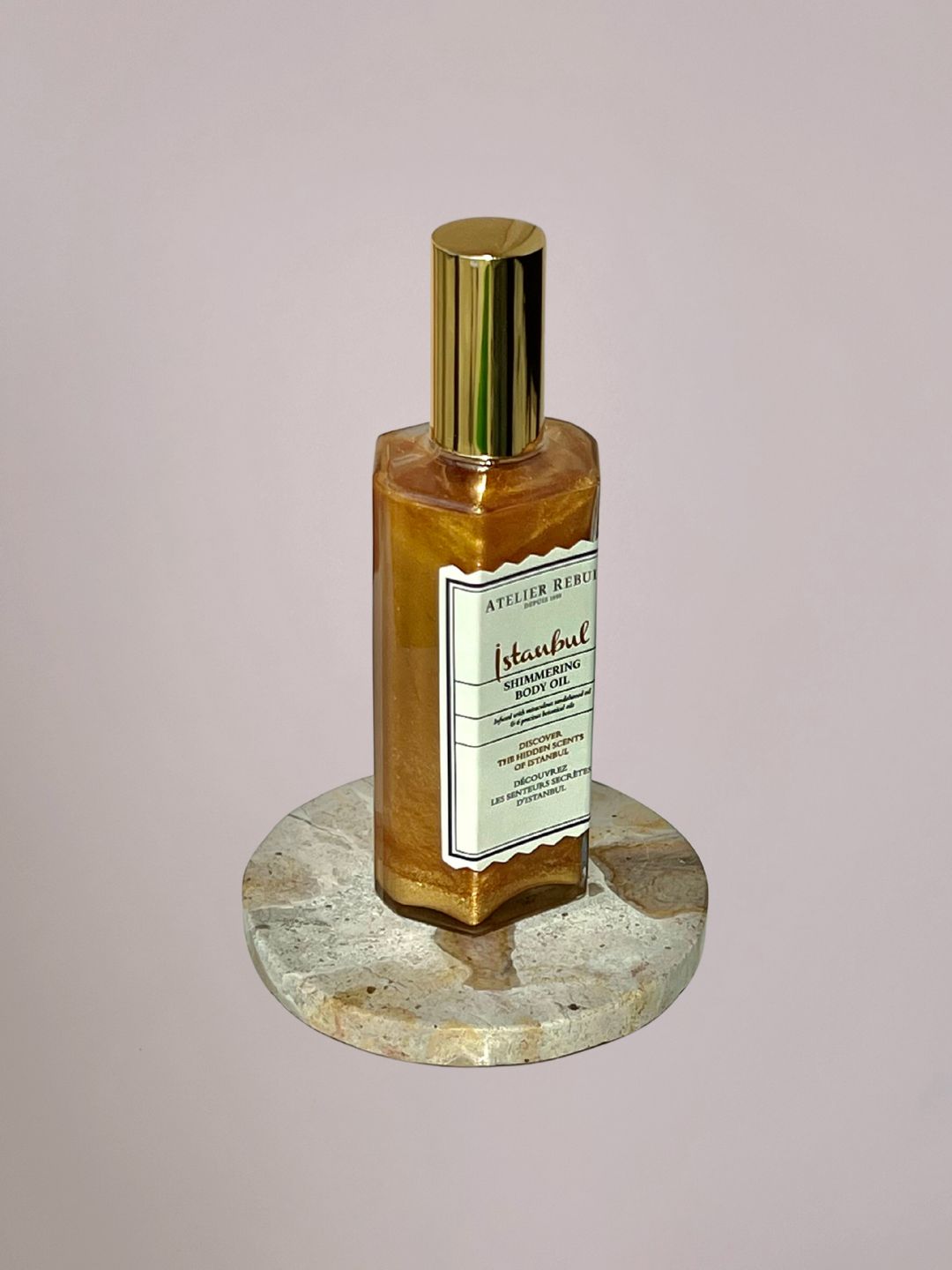 Atelier Rebul Istanbul Body Shimmer met subtiele gouden glans en de iconische Istanbul geur.