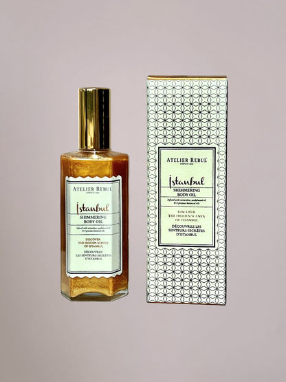 Atelier Rebul Istanbul Body Shimmer met subtiele gouden glans en de iconische Istanbul geur.