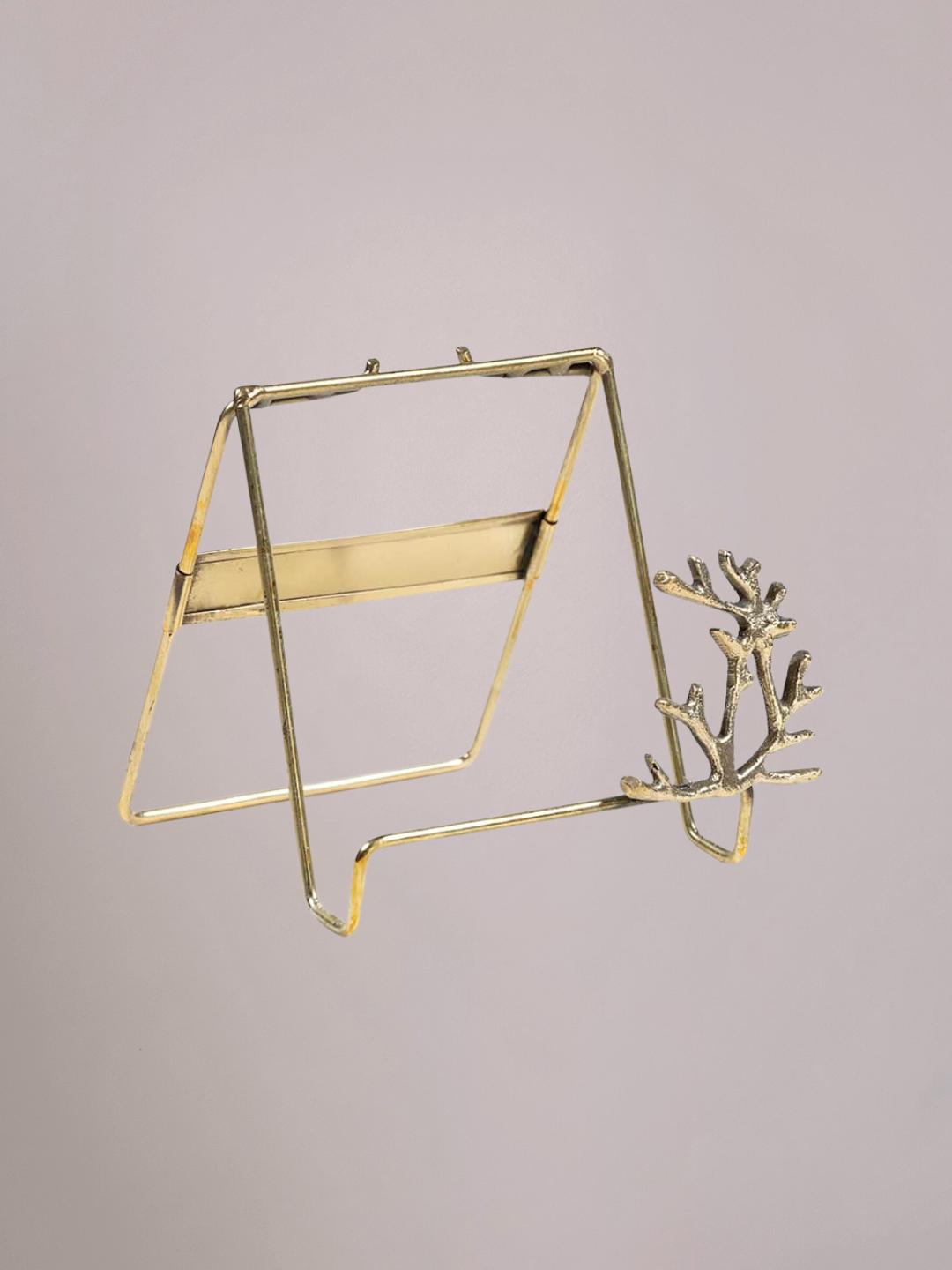 Golden Stand Coral messing tegelhouder met koraalaccent