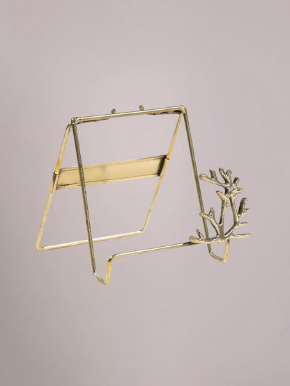 Golden Stand Coral messing tegelhouder met koraalaccent