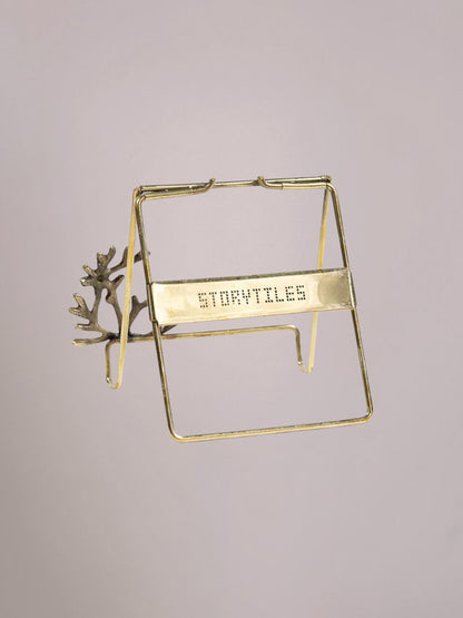 Achterkant van Golden Stand Coral messing tegelhouder met koraalaccent