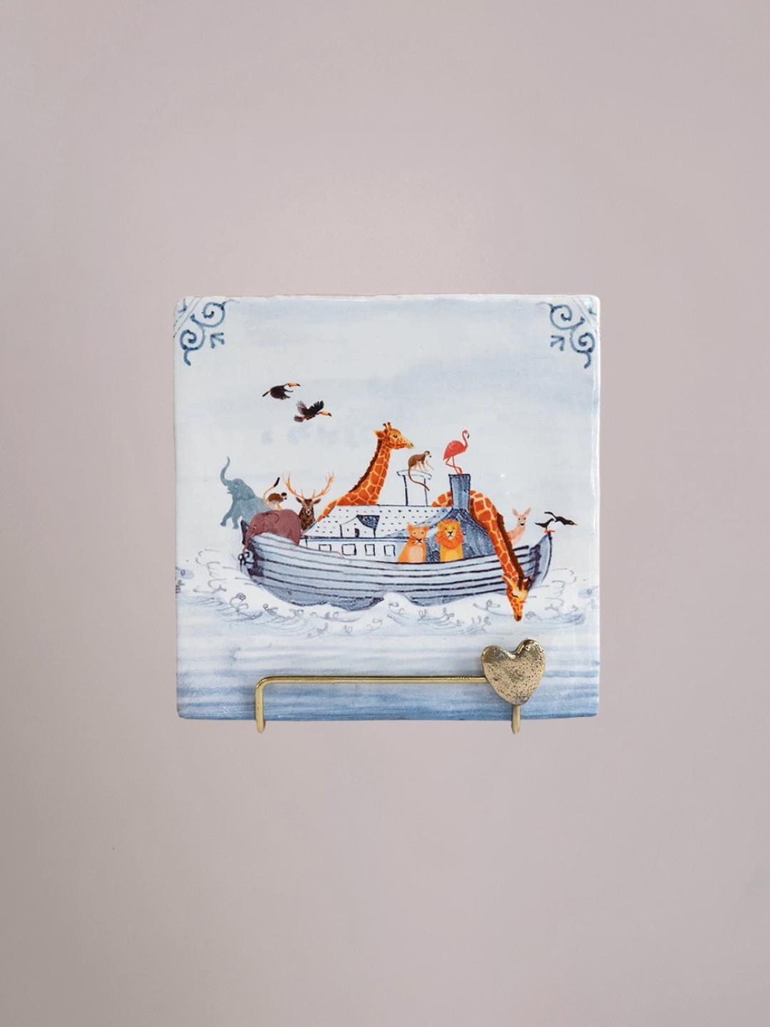 Golden Stand Heart messing tegelhouder met StoryTiles tegel