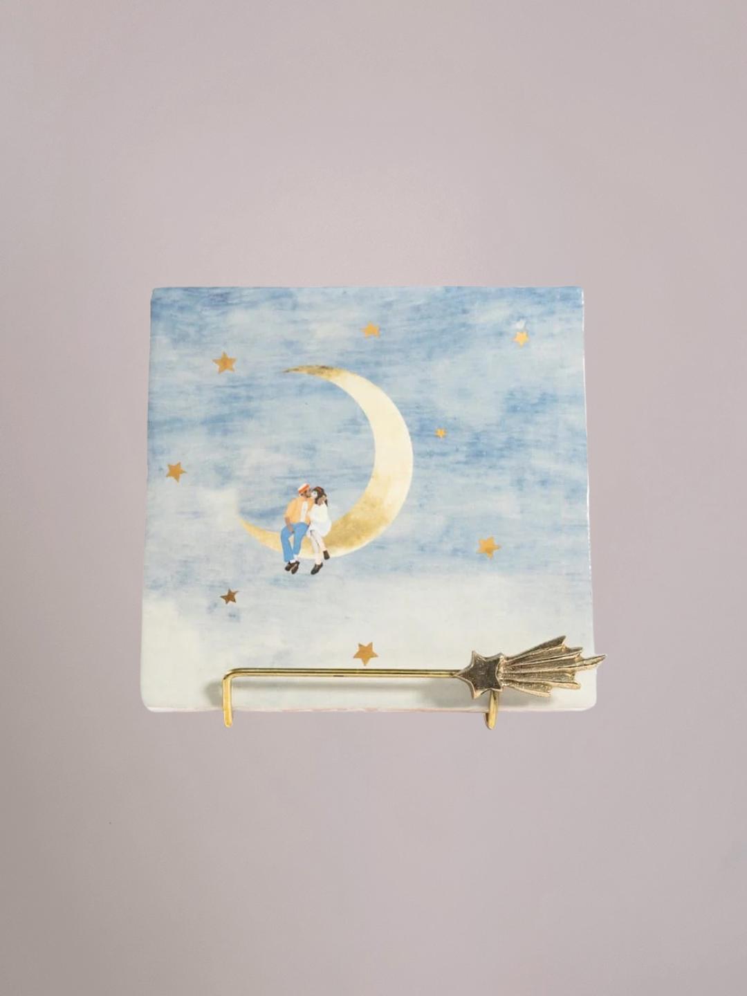 Golden Stand Shooting Star messing tegelhouder met StoryTiles tegel