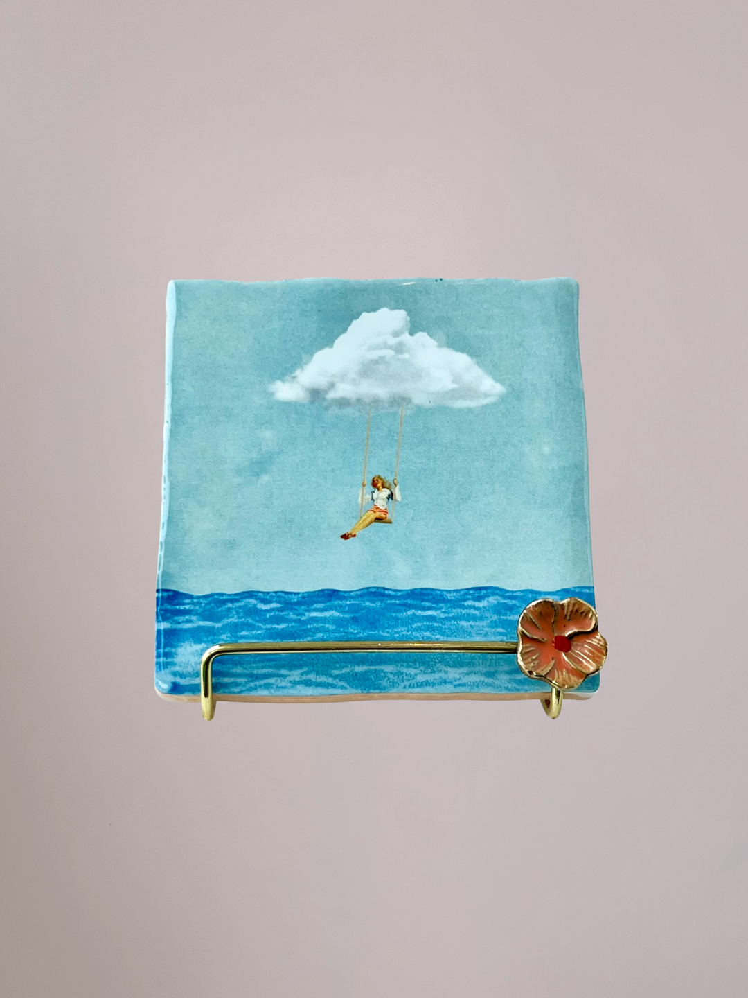 StoryTiles tegeltje Headspace met rustgevend minimalistisch ontwerp zonder tekst op keramisch tegeltje