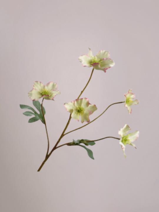 Silk-ka zijde Helleborus tak van 77 cm met levensechte bloemen voor een stijlvol boeket of elegante woondecoratie.