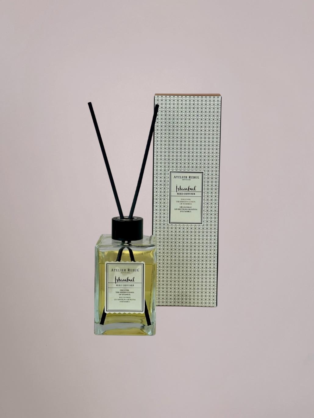 Fles 120 ml of 515 ml Atelier Rebul Istanbul geurstokjes voor een elegante geur voor in huis