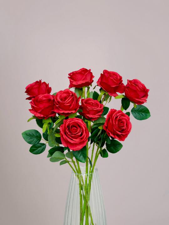 kunstrozen rood inzoom, realistische rode rozen van kunstbloemen