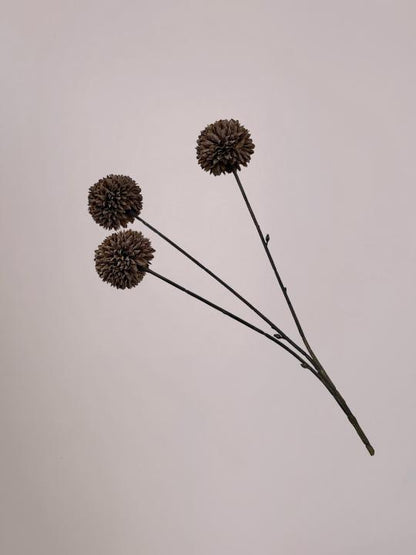 PomPom kunsttak bruin van 78 cm met volle bolvormige bloemen en lange stevige steel