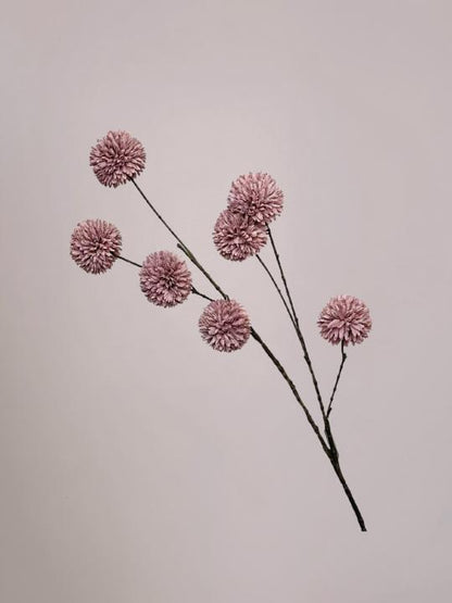 PomPom kunsttak roze/paars van 110 cm met volle bolvormige bloemen en lange stevige steel