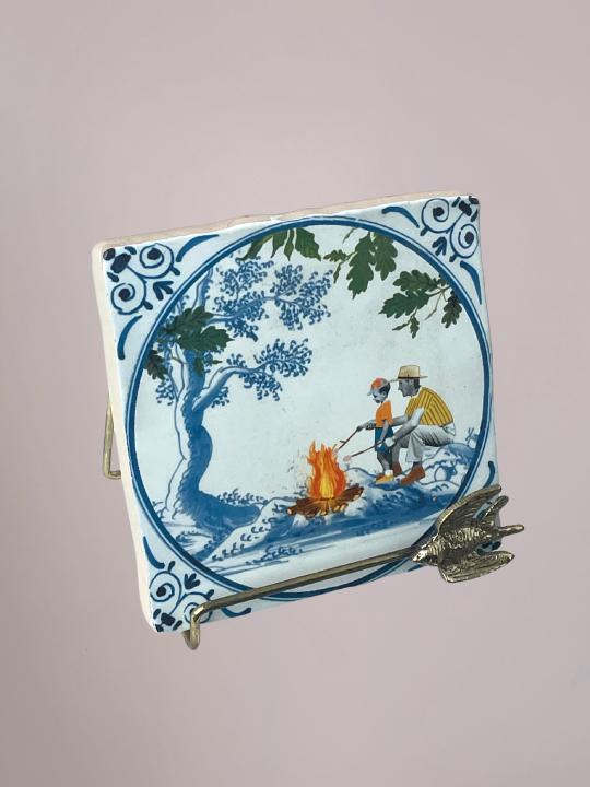 StoryTiles tegeltje Quality Time at the Campfire 10x10 cm – origineel Vaderdag cadeau met sfeervol kampvuur en nostalgische uitstraling