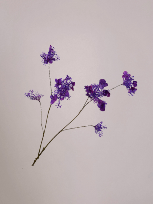 Silk-ka bloesem kunsttak paars 94 cm met sierlijke bloemen en lange steel in vaas