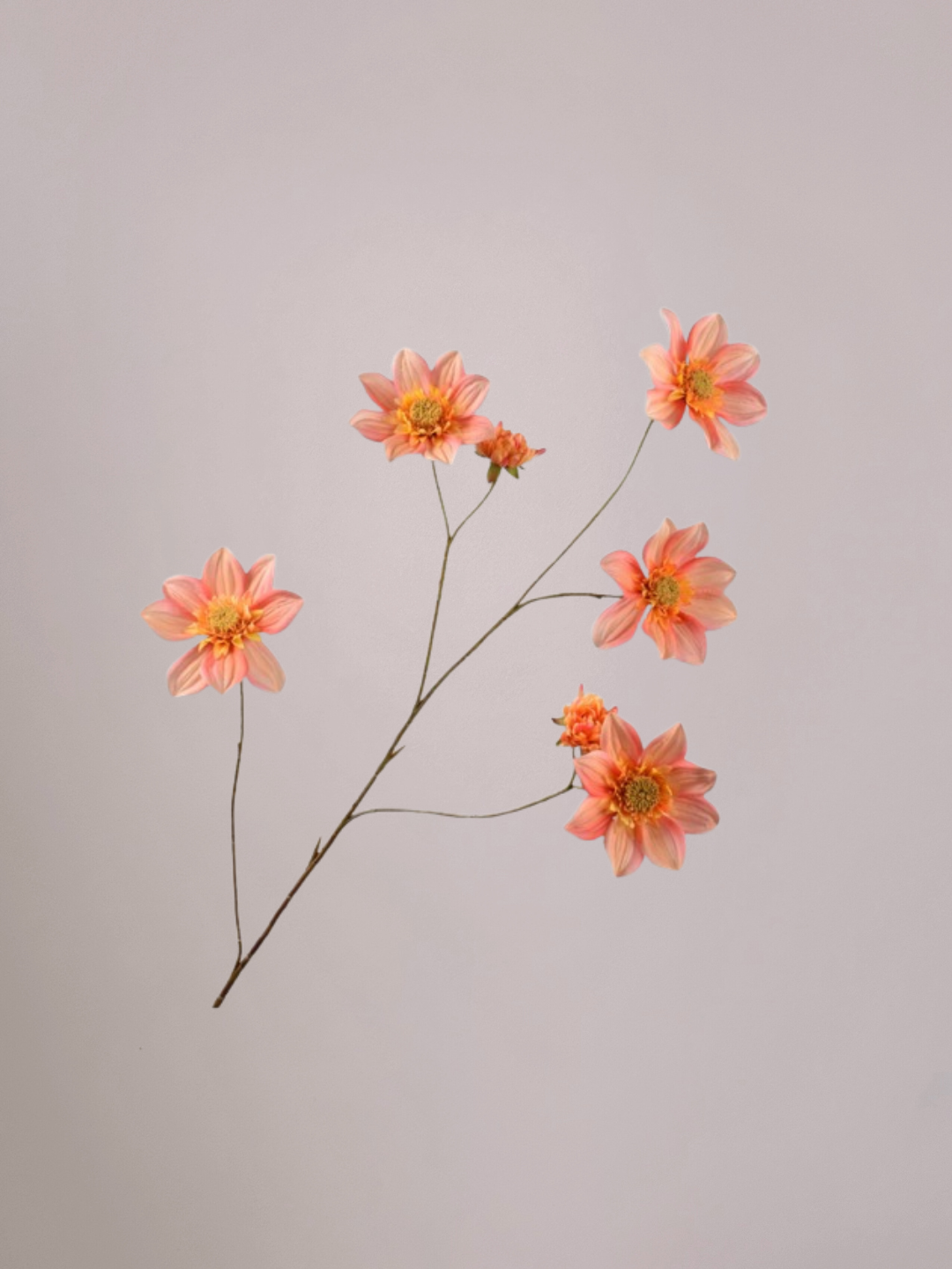 Silk-ka Dahlia Tak Oranje 107 cm zijden kunst dahlia voor elegante interieurdecoratie