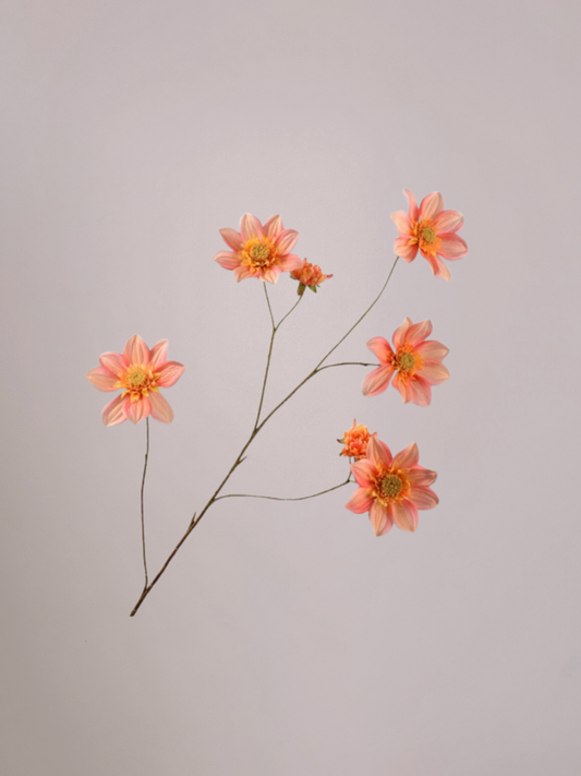 Silk-ka Dahlia Tak Oranje 107 cm zijden kunst dahlia voor elegante interieurdecoratie