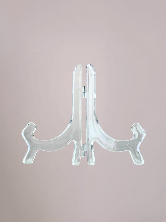 Doorzichtige kunststof standaard voor wandbord of keramiek bord ter presentatie