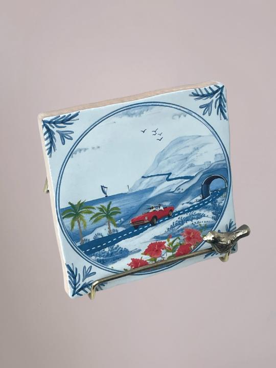 StoryTiles tegeltje Sunny Roadtrip 10x10 cm – origineel Vaderdag cadeau met zonnige roadtrip en nostalgische uitstraling