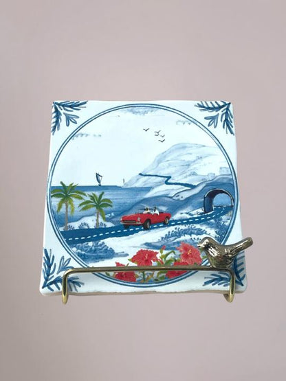 StoryTiles tegeltje Sunny Roadtrip 10x10 cm – origineel Vaderdag cadeau met zonnige roadtrip en nostalgische uitstraling