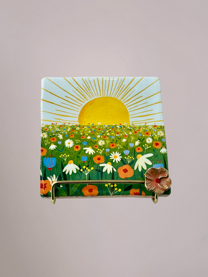 StoryTiles tegeltje The Sun Will Shine On You met zonnig en hoopvol illustratief ontwerp op keramisch tegeltje