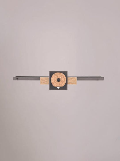 Achterzijde van de zwarte wandplank medium met bracketbevestiging.