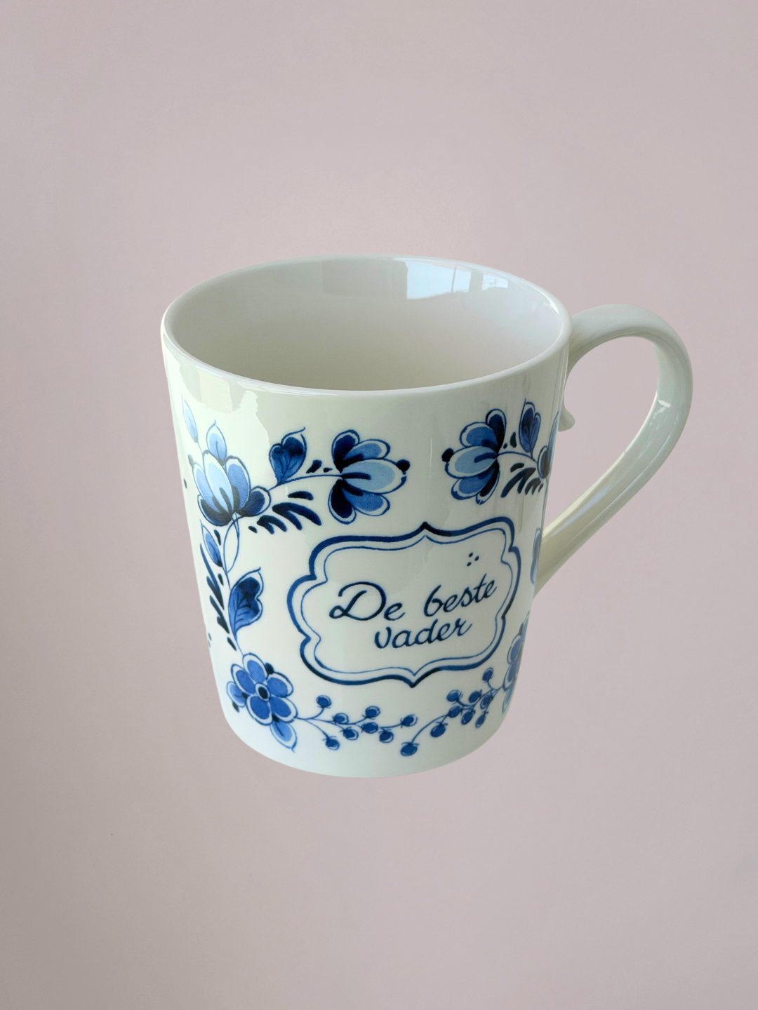 Delfts blauwe wensmok ‘de beste vader’ van Heinen Delfts Blauw, keramische mok 300ml met klassieke decoratie
