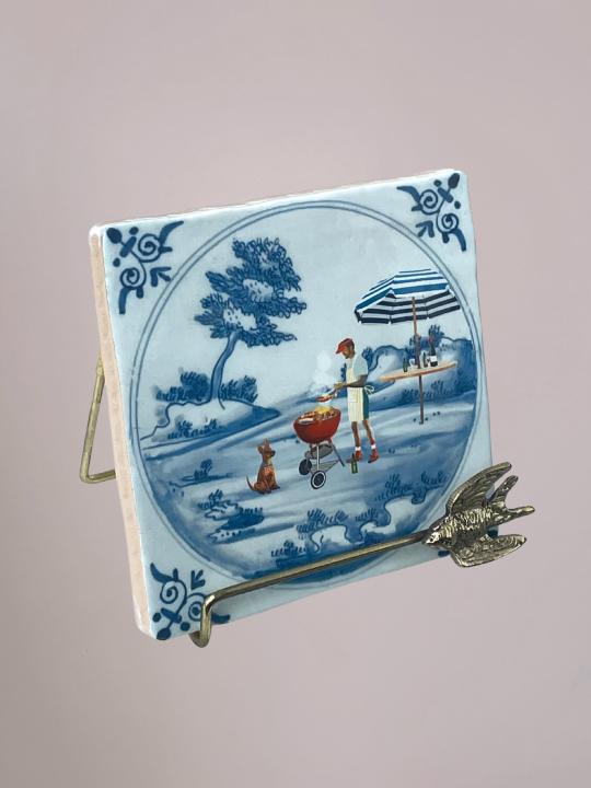 StoryTiles tegeltje What’s Cooking 10x10 cm – origineel Vaderdag cadeau met sfeervolle keukenscène en nostalgische uitstraling