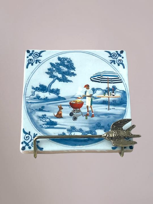 StoryTiles tegeltje What’s Cooking 10x10 cm – origineel Vaderdag cadeau met sfeervolle keukenscène en nostalgische uitstraling